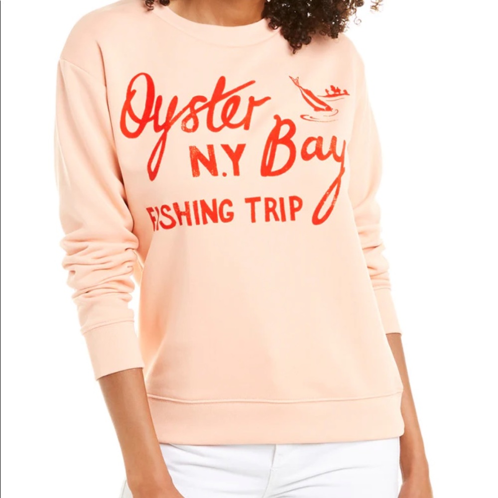 J. Crew Peach Sweatshirt with Red Print